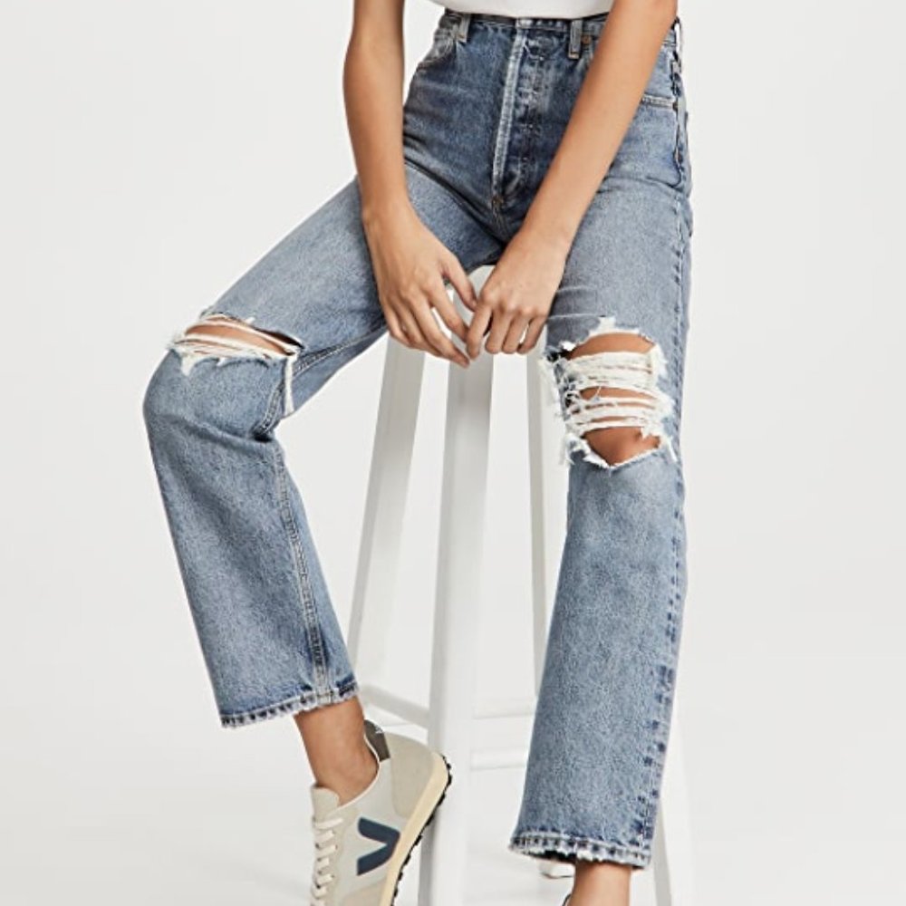 90's pinch waist high rise straight